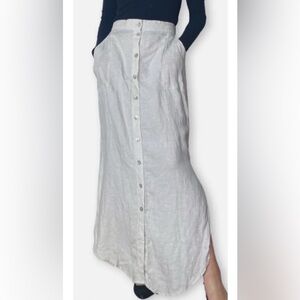 Antibes Blanc linen striped skirt